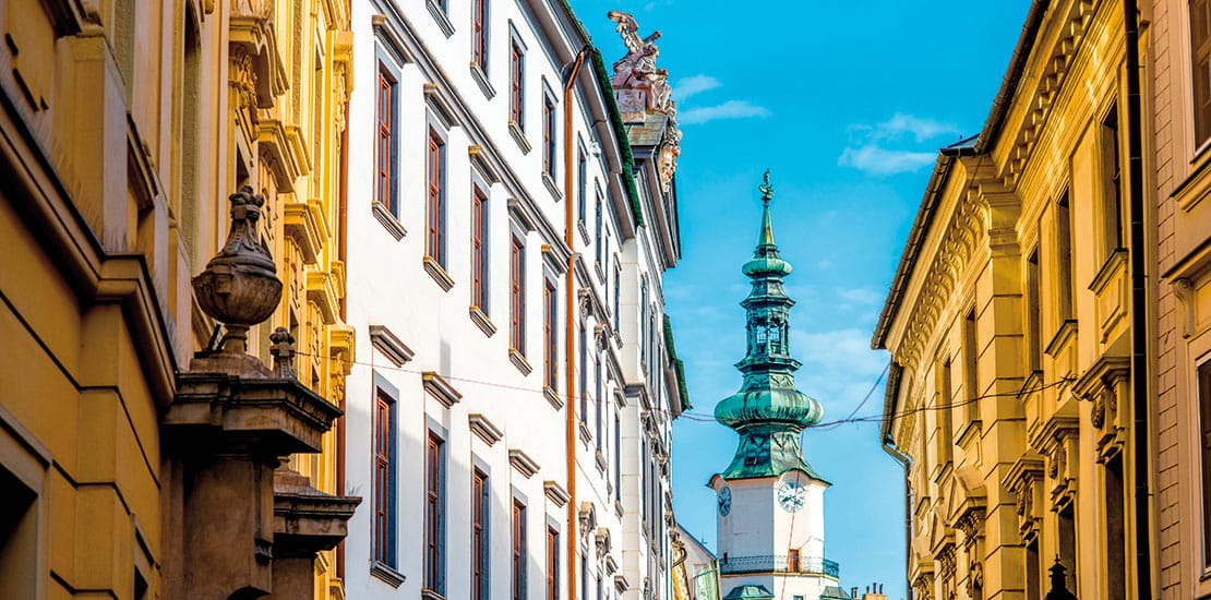 The colourful streets of Bratislava, Slovakia